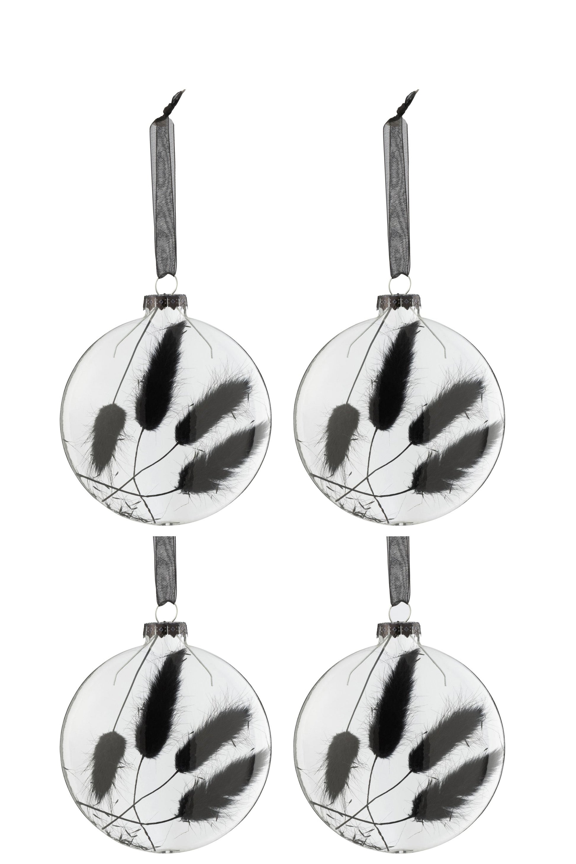 Glass Christmas Baubles Set (x4)