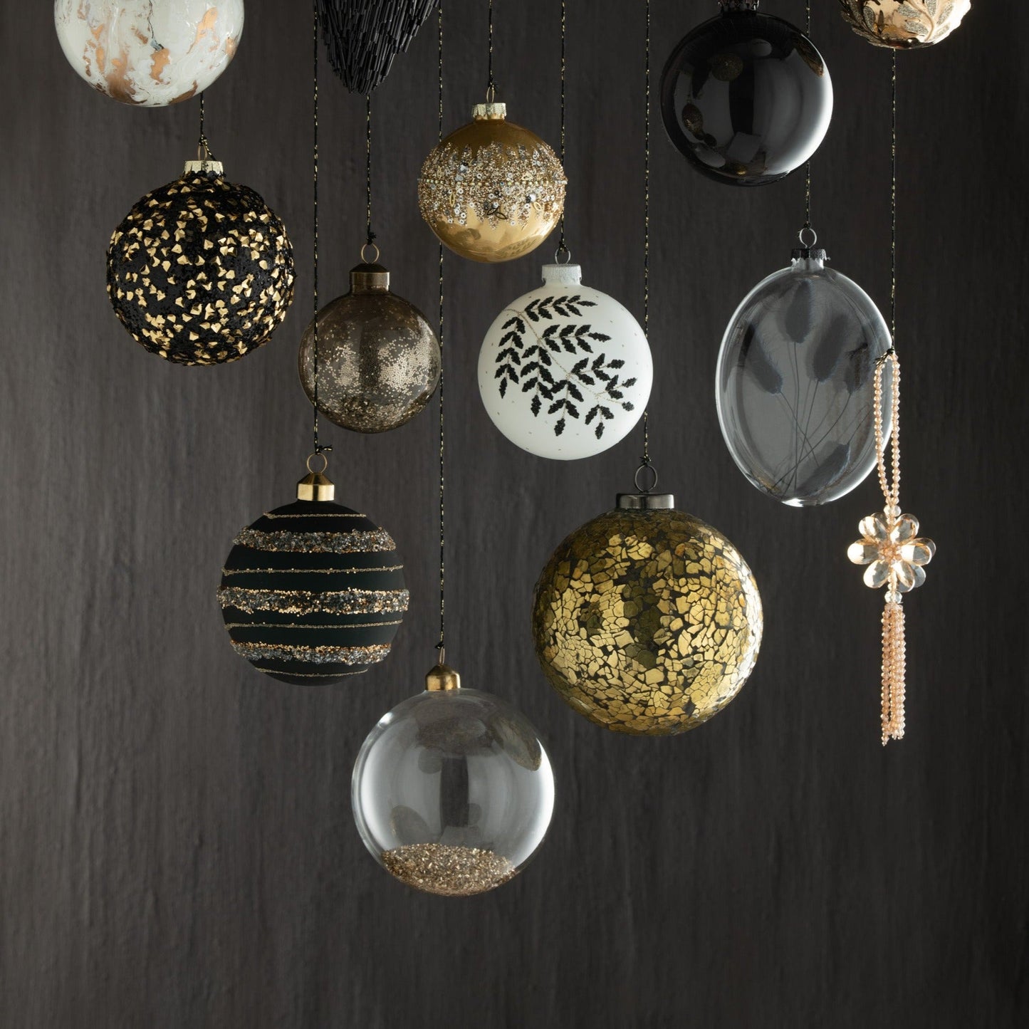 Glass Christmas Baubles Set (x4)