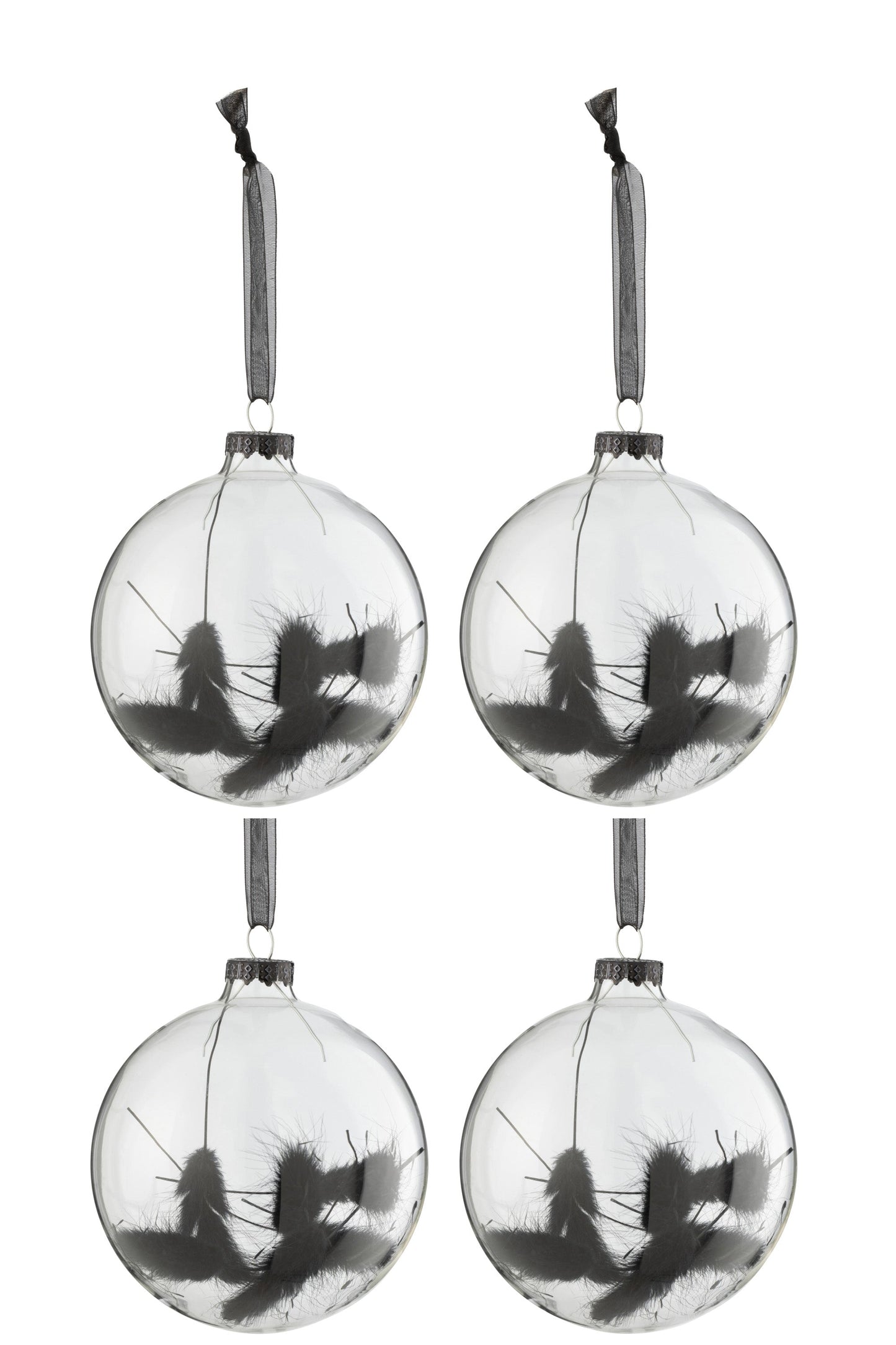 Glass Christmas Baubles Set (x4)