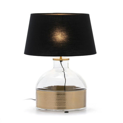 Glass Table Lamp W/Metal