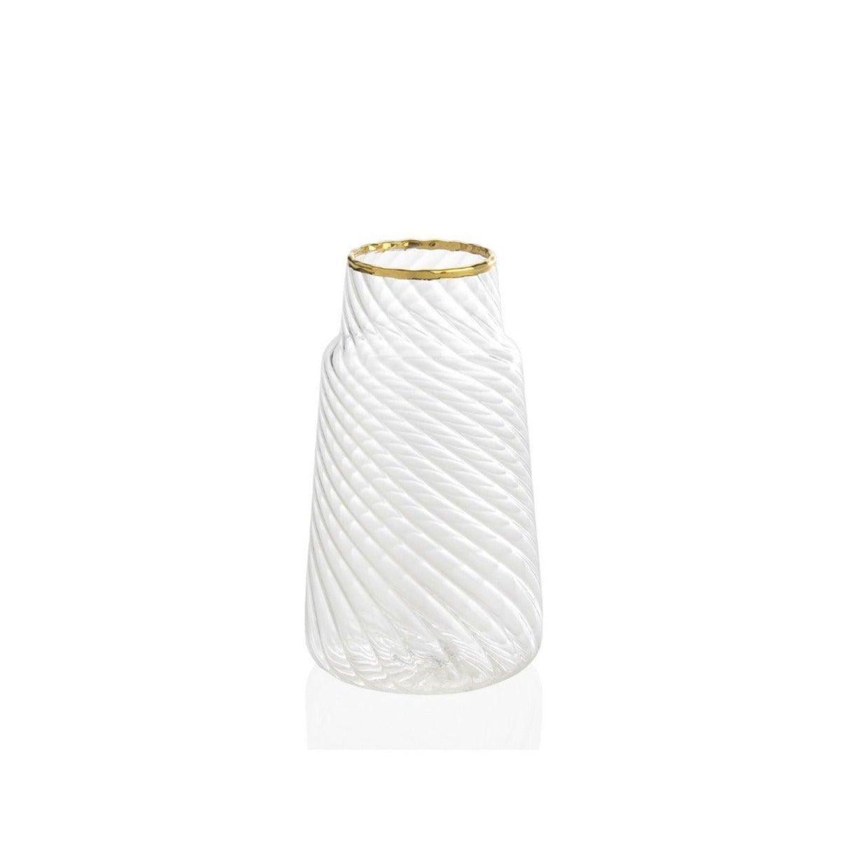 Glass Vase W/ Gold