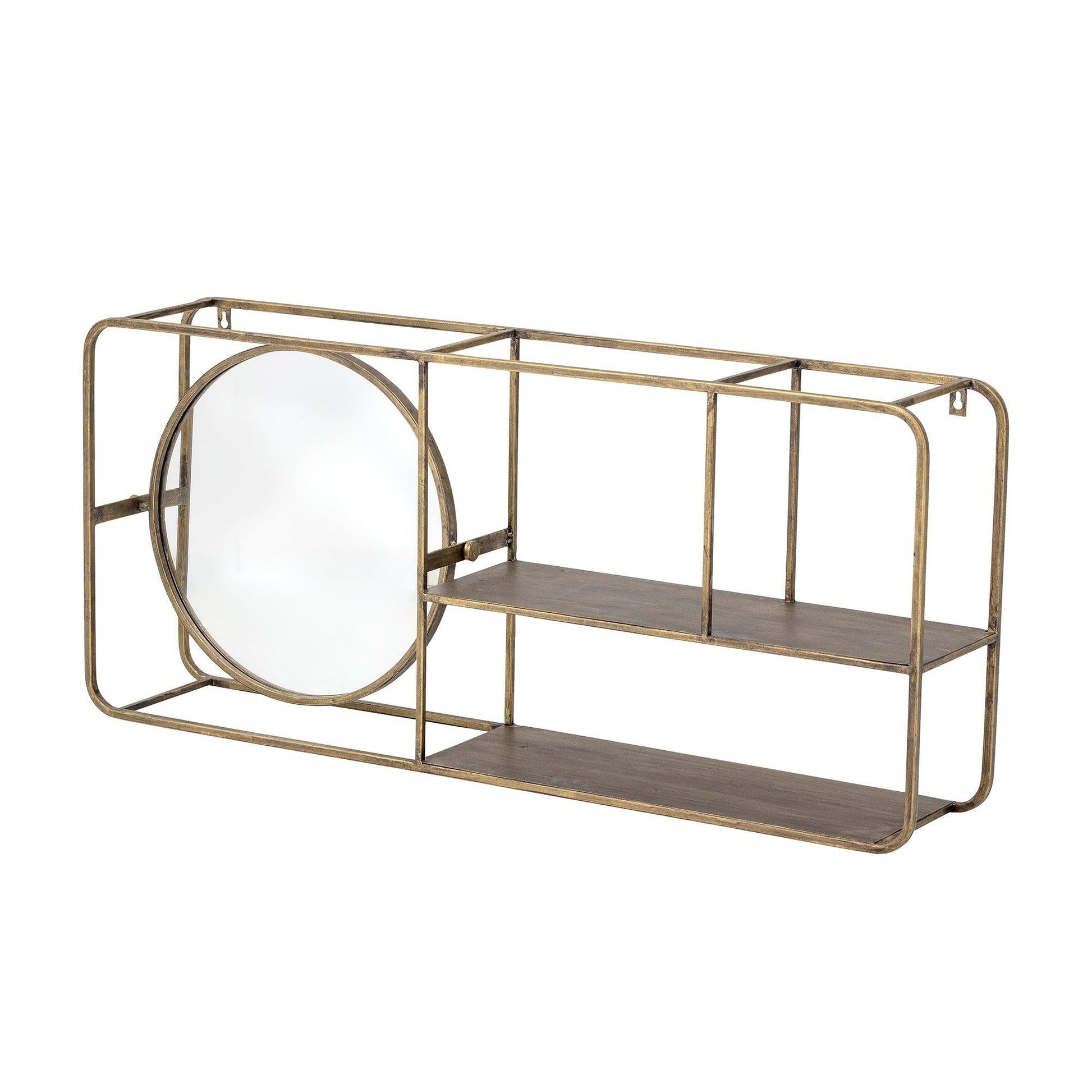 Gold Iron Mirror W/Shelf