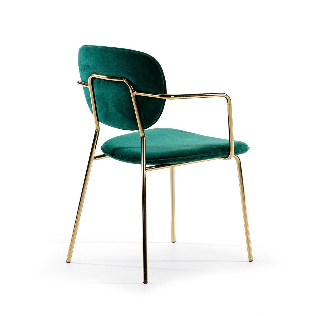 Gold Metal Chair W/Arms