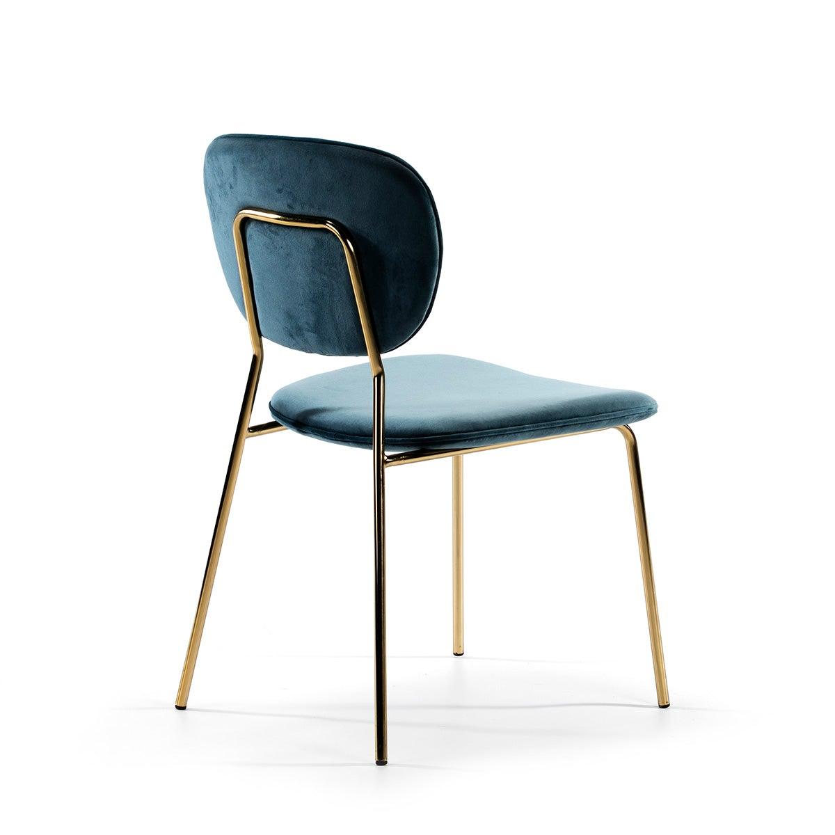 Gold Metal Chair W/Velour