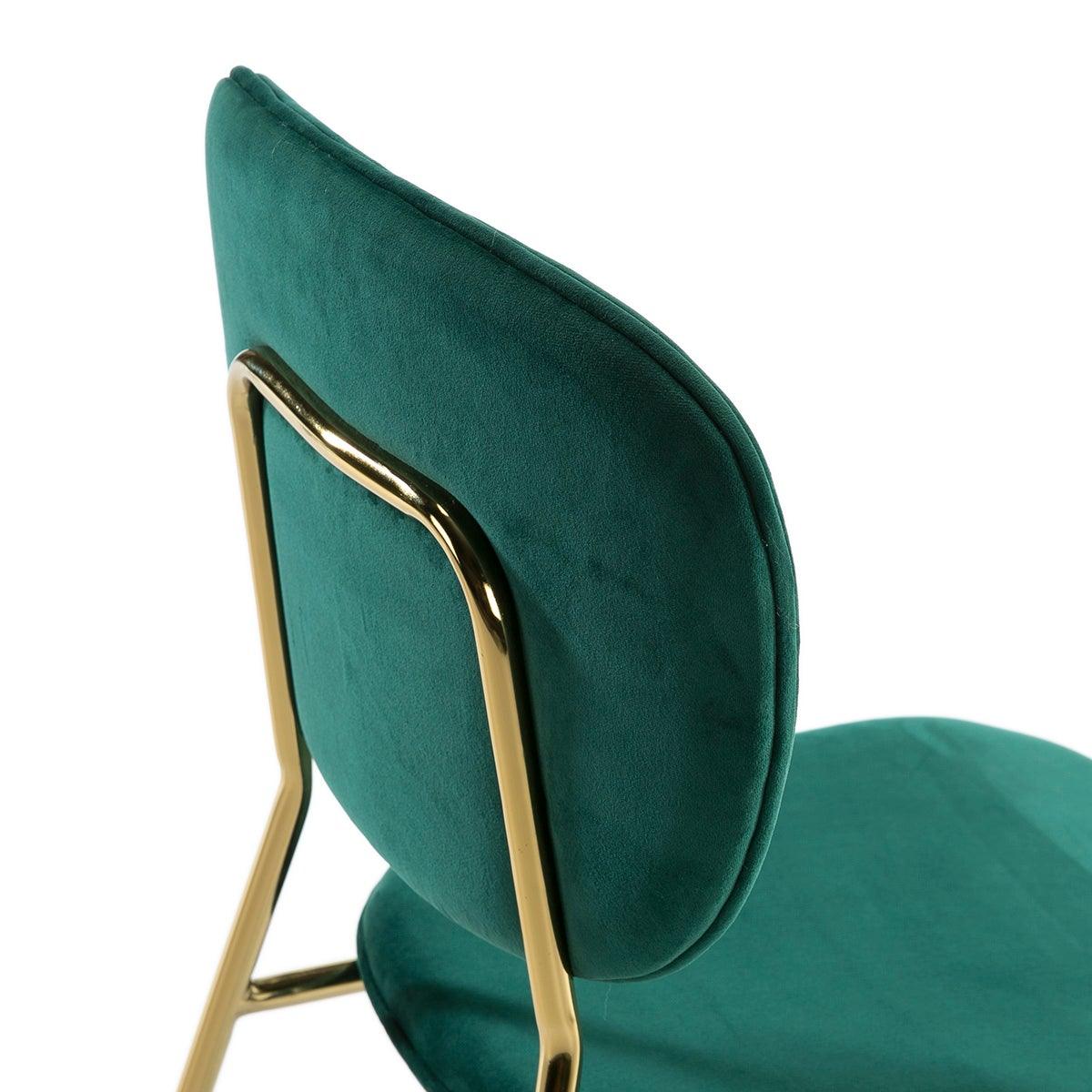 Gold Metal Chair W/Velour