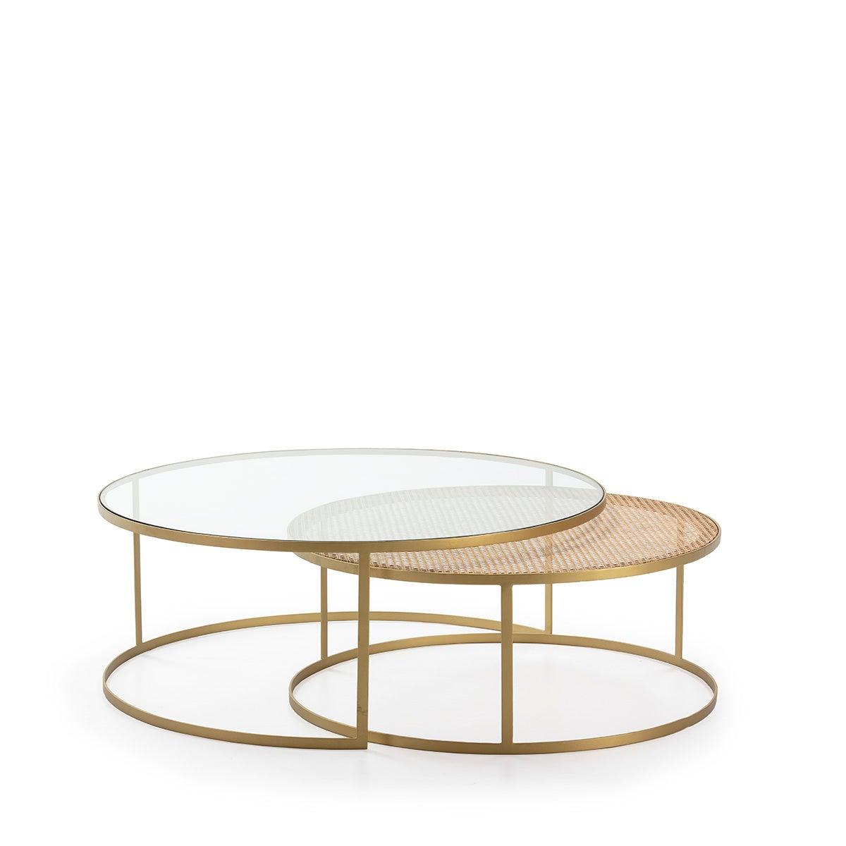 Gold Metal Coffee Table Set (x2)