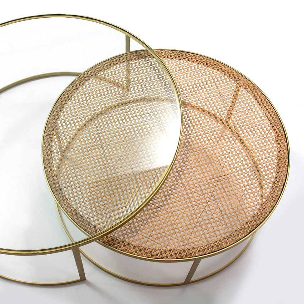 Gold Metal Coffee Table Set (x2)