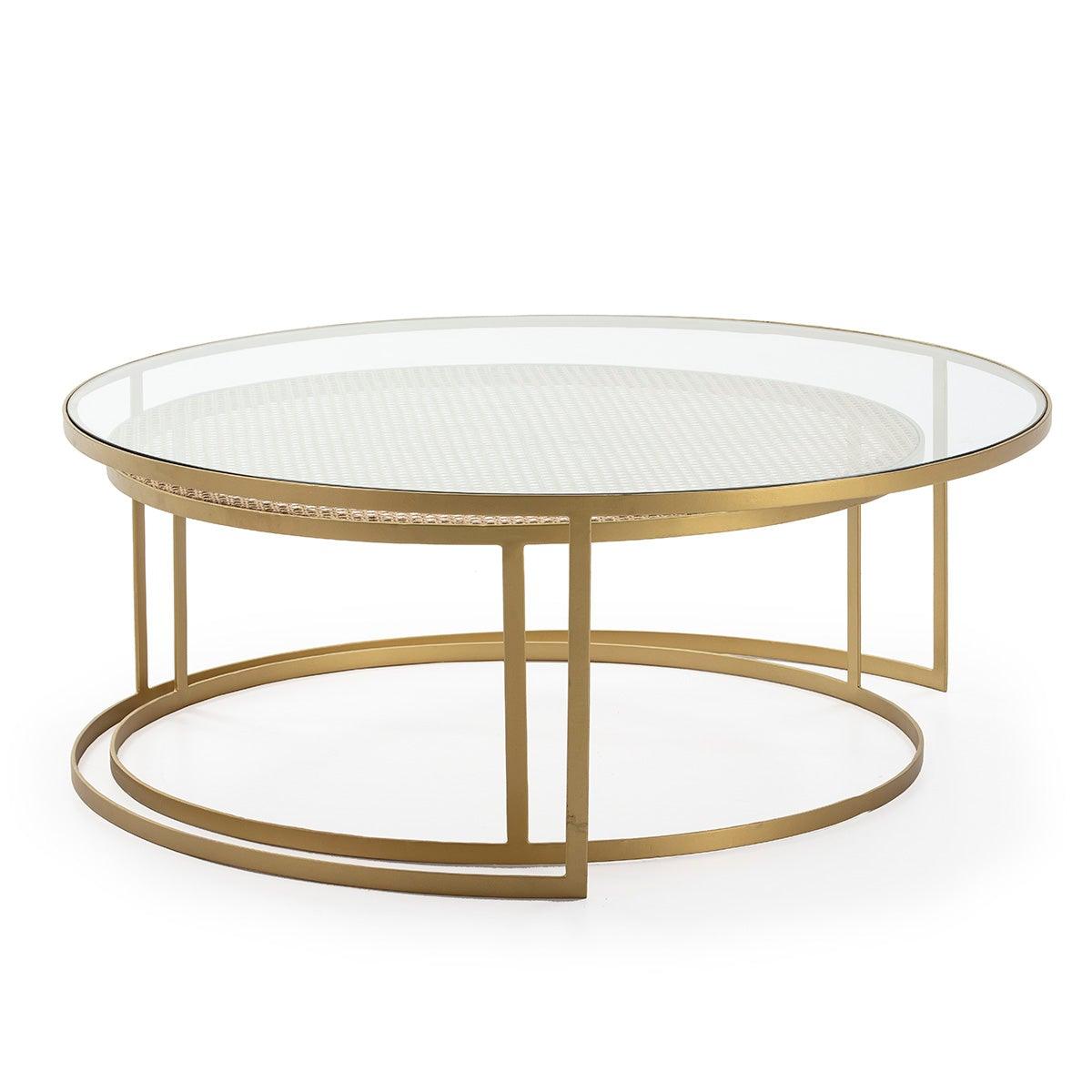 Gold Metal Coffee Table Set (x2)