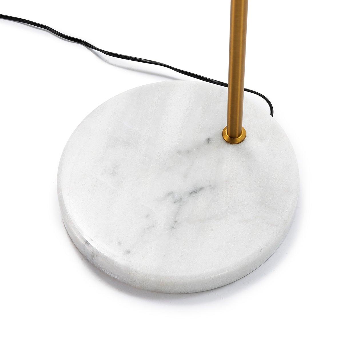 Gold Metal Floor Lamp W/Marble