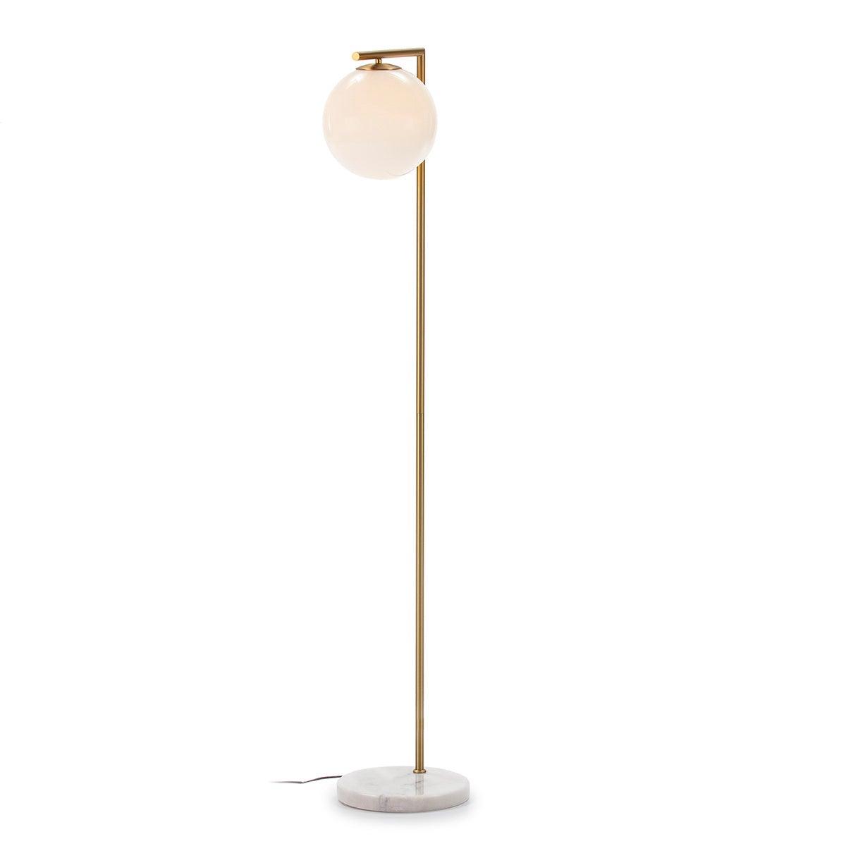 Gold Metal Floor Lamp W/Marble