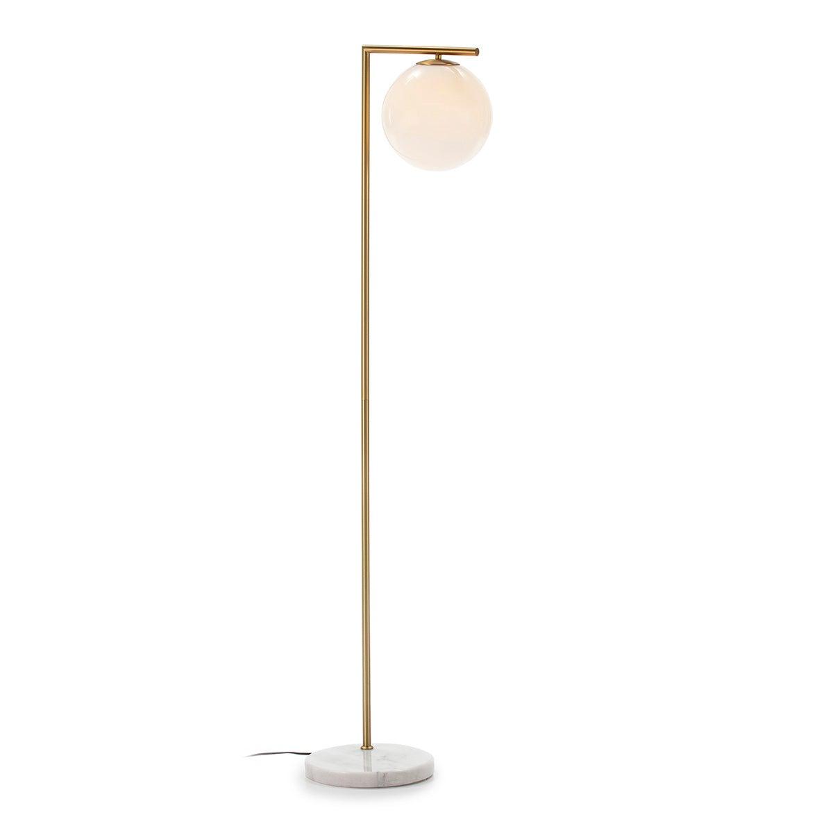 Gold Metal Floor Lamp W/Marble