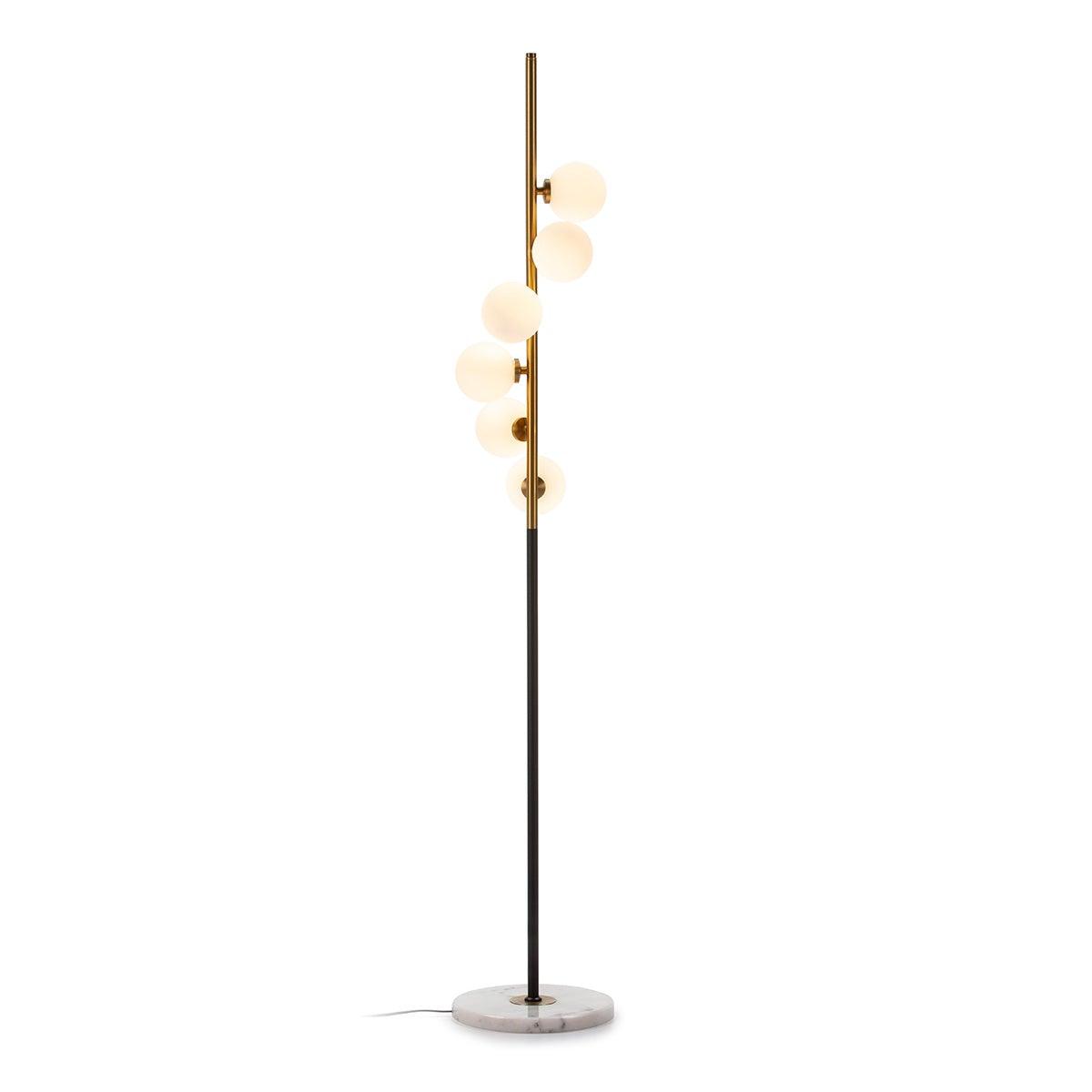 Gold Metal Floor Lamp W/Marble