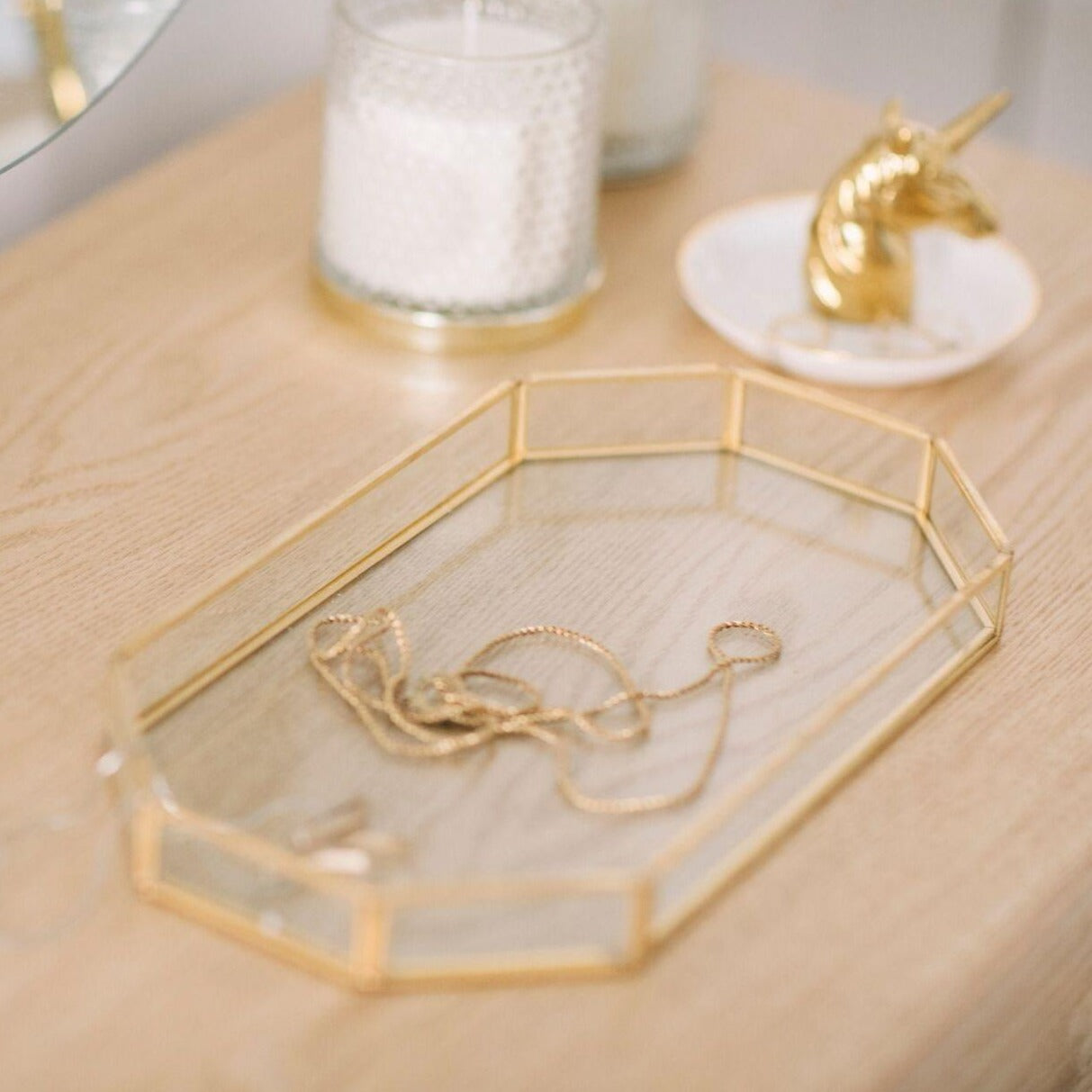 Gold Metal Jewelry Tray