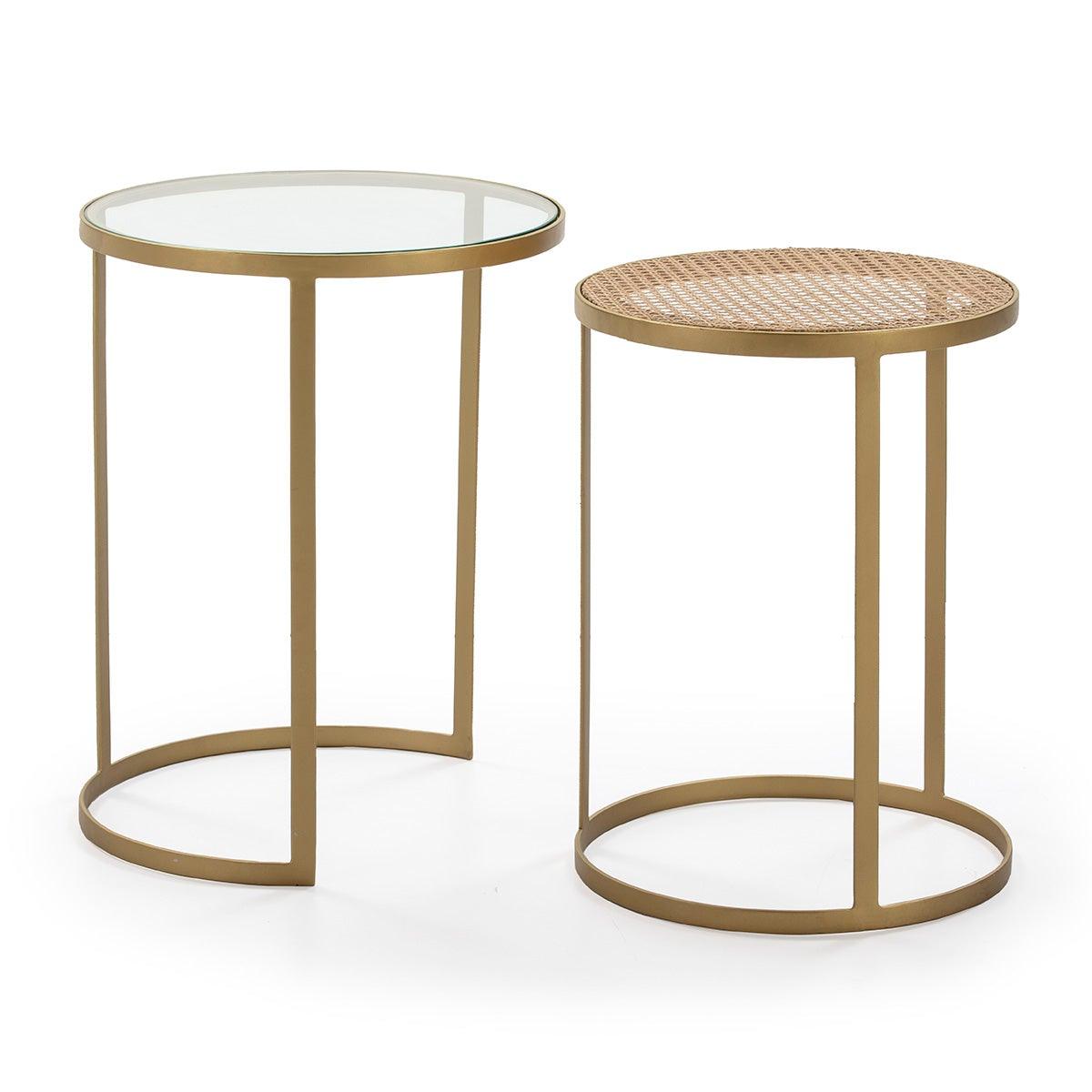 Gold Metal Side Table Set (x2)
