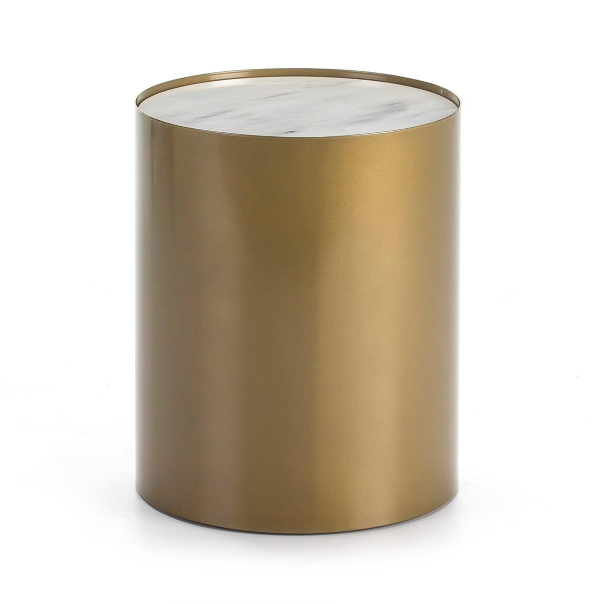 Gold Metal Side Table W/Marble