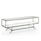 Gold Metal TV Cabinet W/Glass