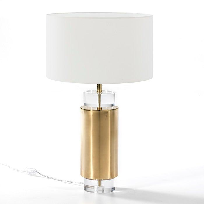 Gold Metal Table Lamp W/Acrylic