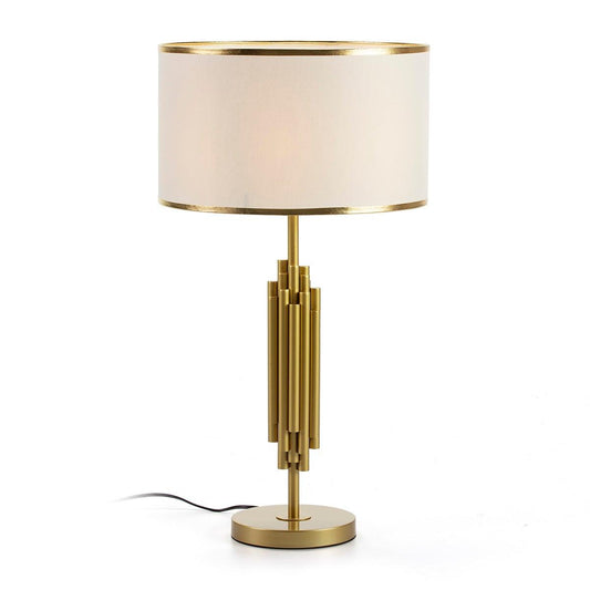 Gold Metal Table Lamp W/Lampshade