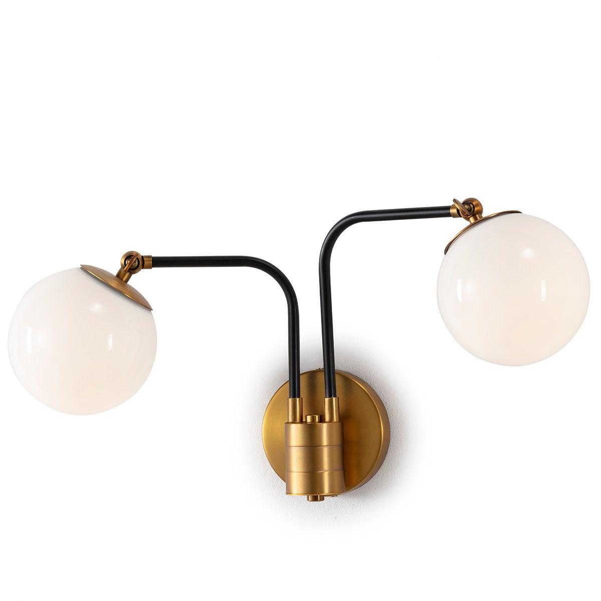 Gold Metal Wall Lamp W/Two Arms