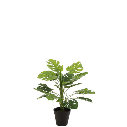 Green PVC Philodendron W/ Flower Pot