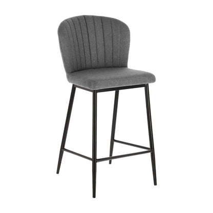 Grey Fabric Barstool