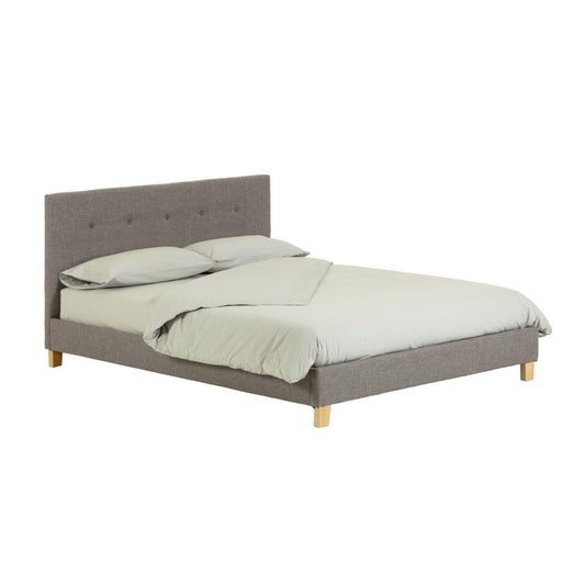 Grey Fabric Dlouble Bed