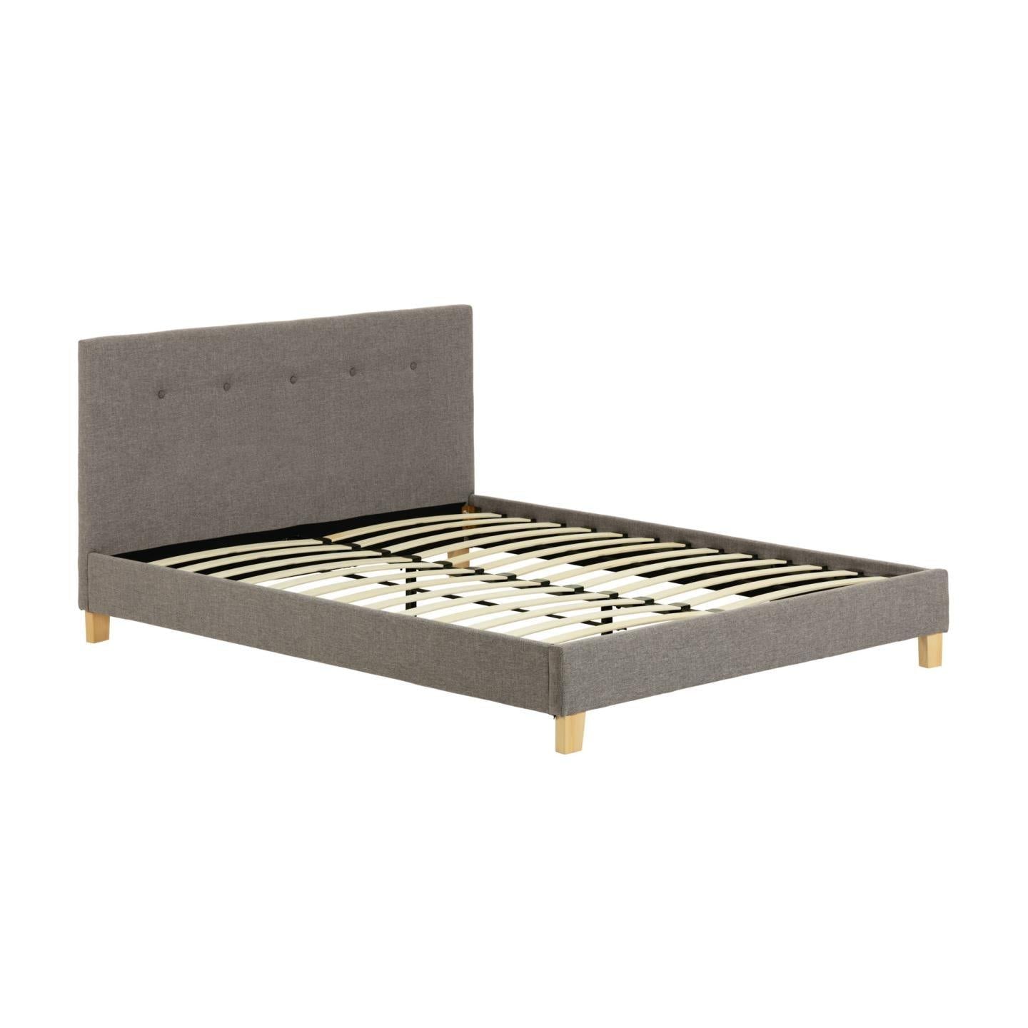 Grey Fabric Dlouble Bed