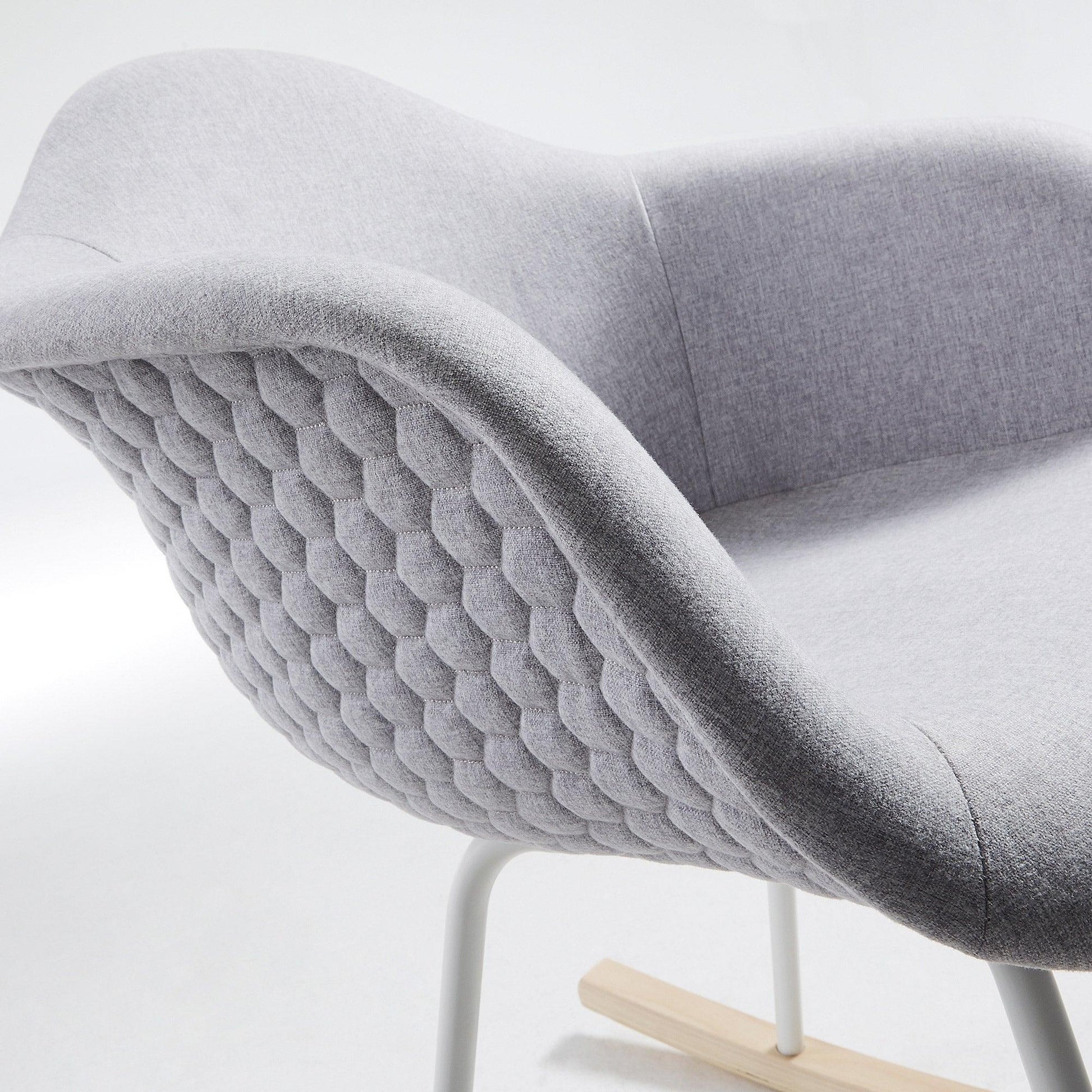Grey Fabric Rocking Armchair
