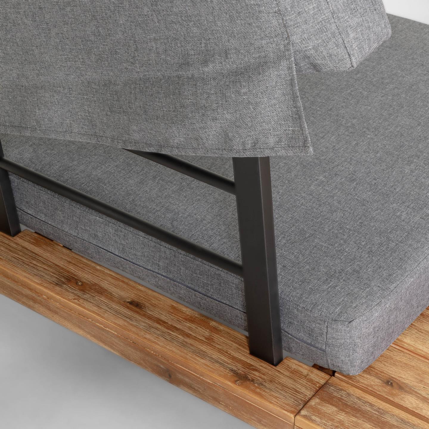 Grey Fabric Seater Corner Sofa W/ Coffee Table
