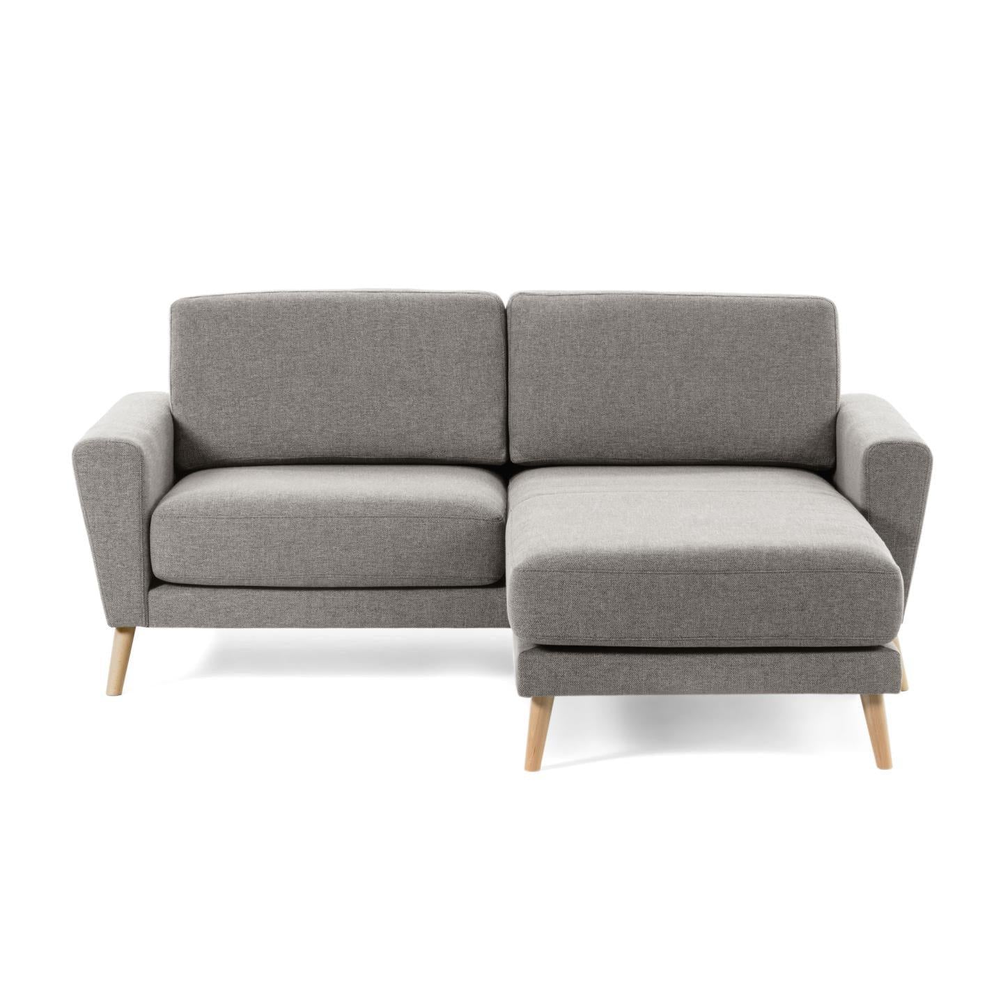 Grey Fabric Sofa W/ Chaise Longue