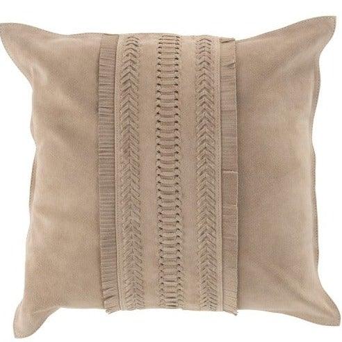 Grey Leather Pillow