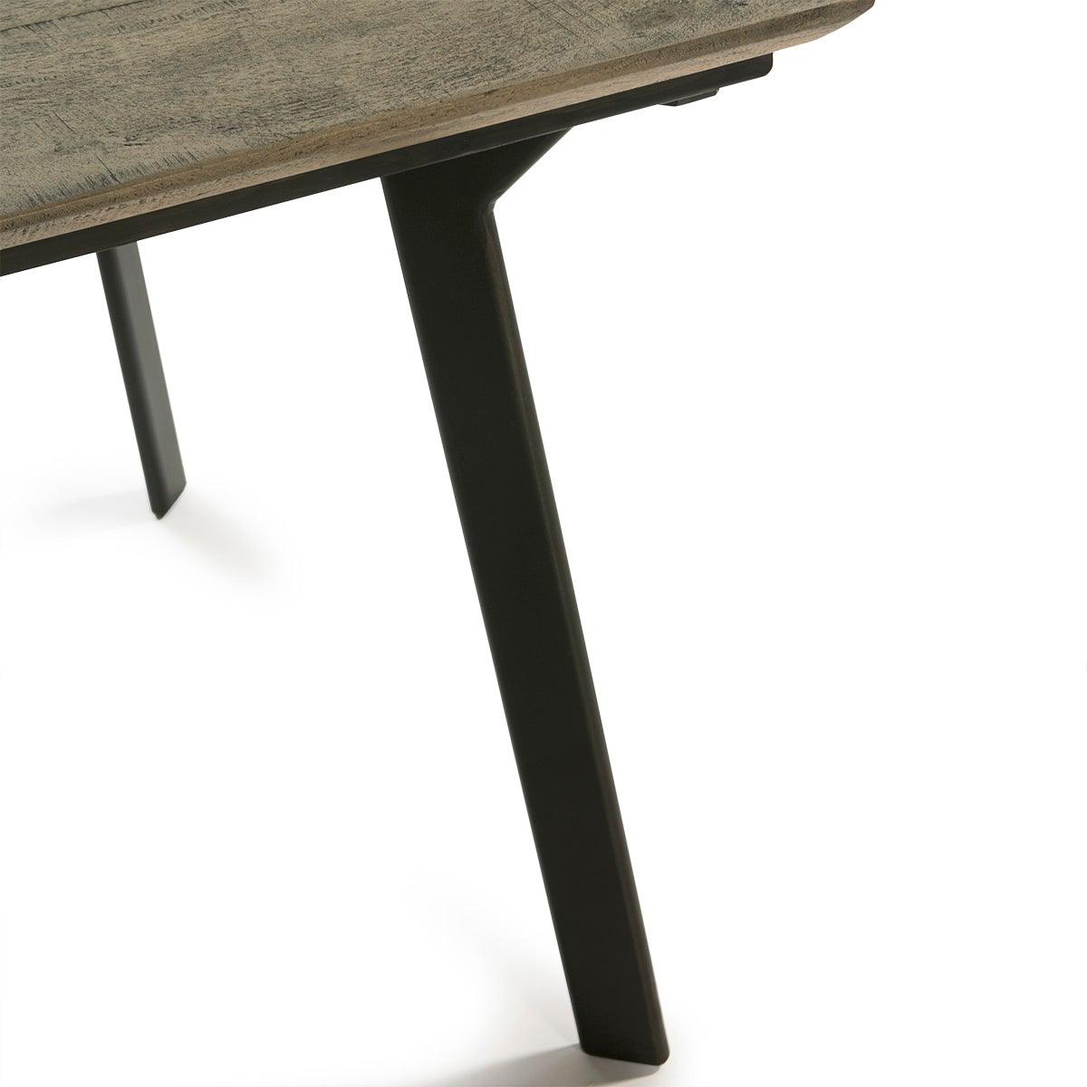 Grey Wood Dining Table W/Metal