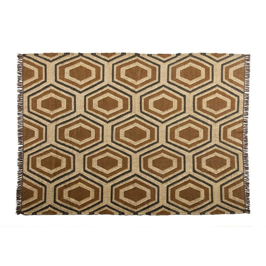 Hexagon Jute Carpet W/Wool