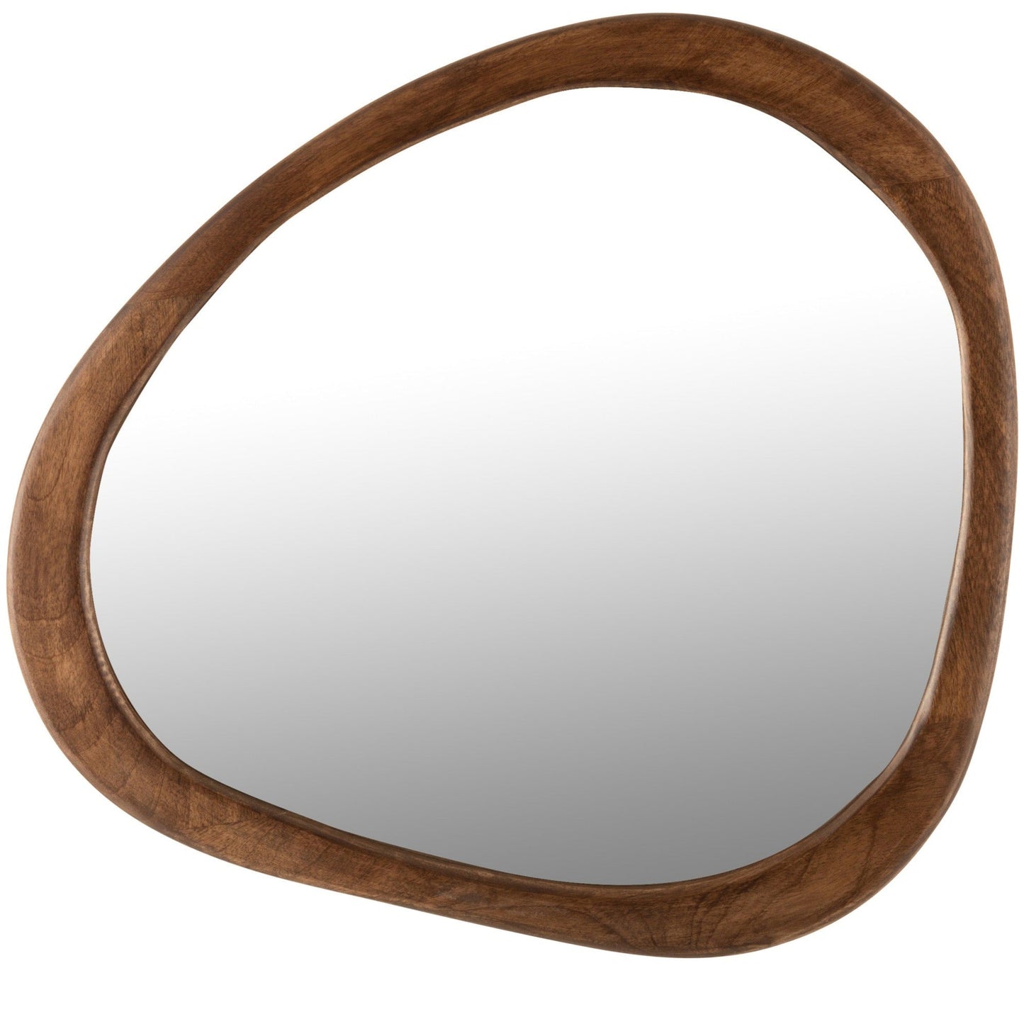 Irregular Brown Wood Mirror