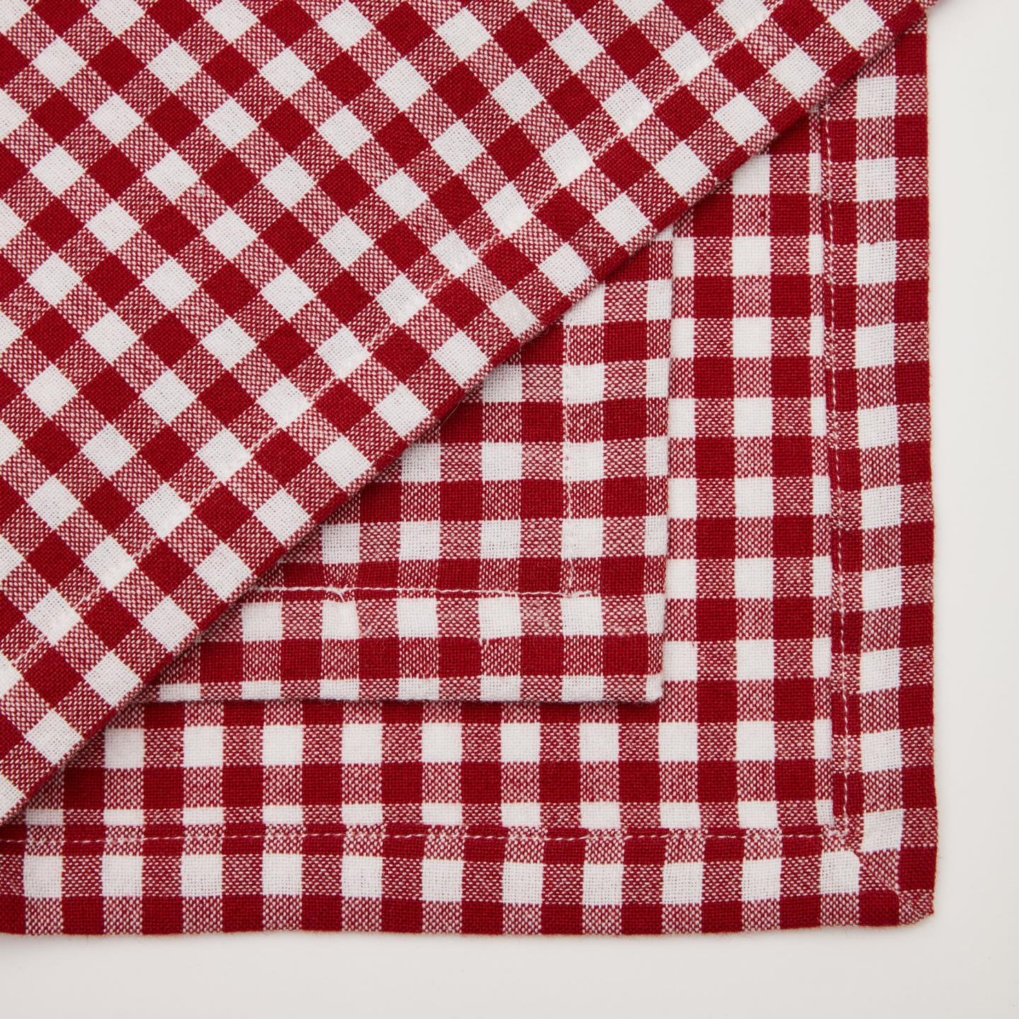 Red Cotton Linen Tablecloth