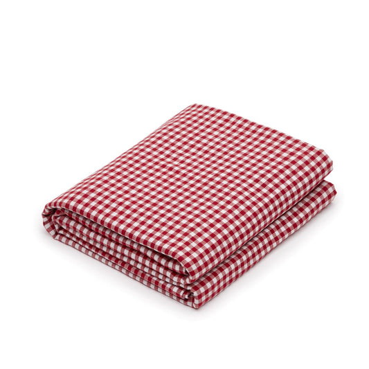 Red Cotton Linen Tablecloth