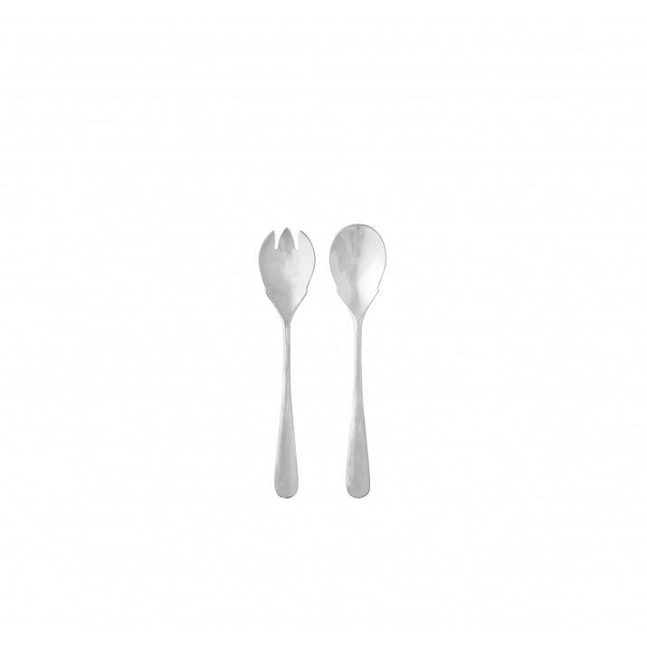 Matte Stainless Iron Salad Cutlery Set (x2)