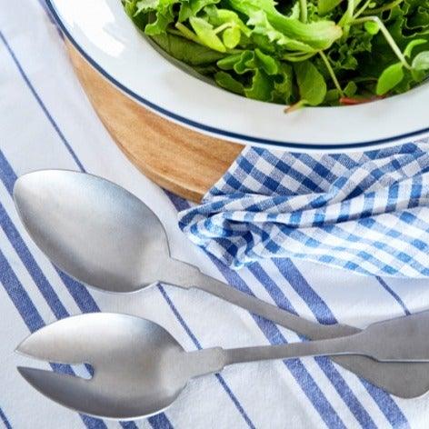 Matte Stainless Iron Salad Cutlery Set (x2)