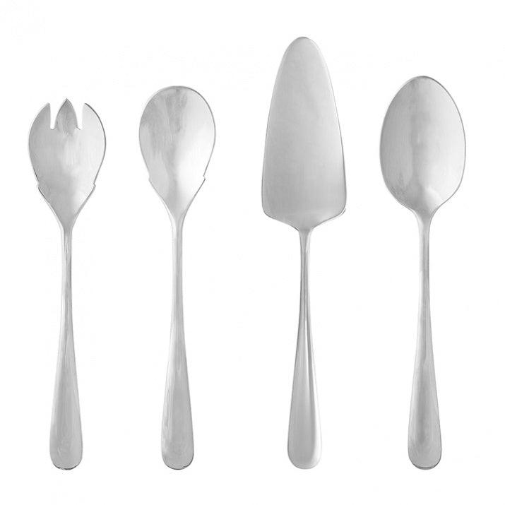 Matte Stainless Iron Serving Cutlery Set (x4)