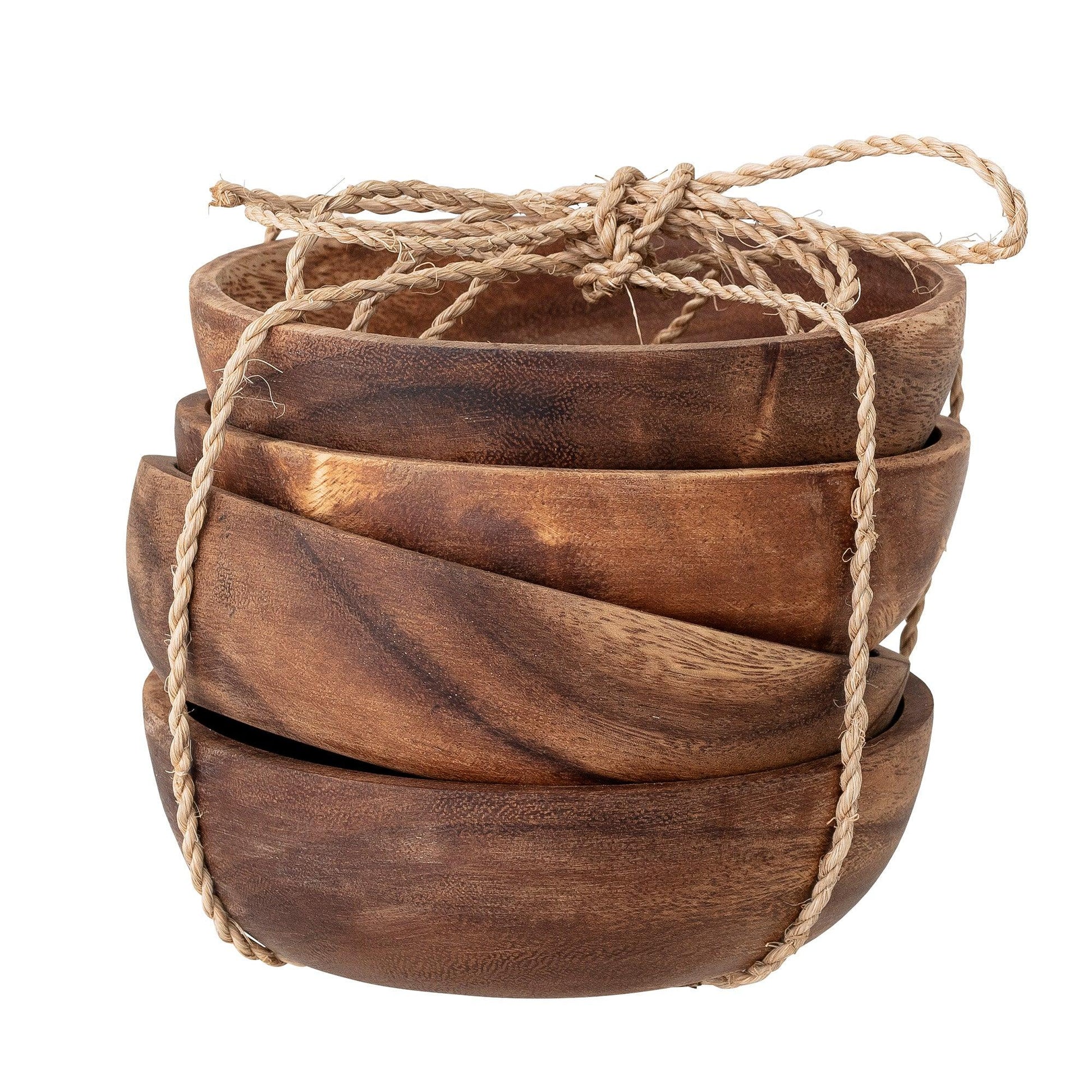 Nature Wood Bowl Set (x4)