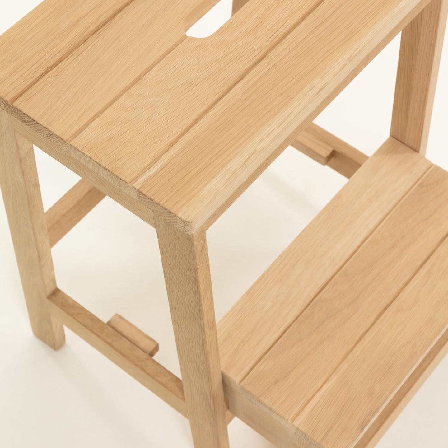Nature Wood Stair Stool W/ 2 Steps