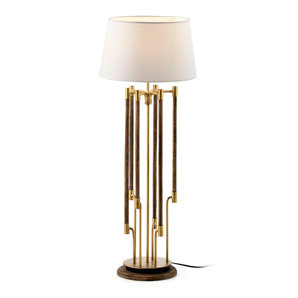 Nature Wood Table Lamp W/Lampshade