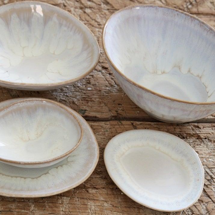 Oval Ceramic Bread Plate Set (x6)