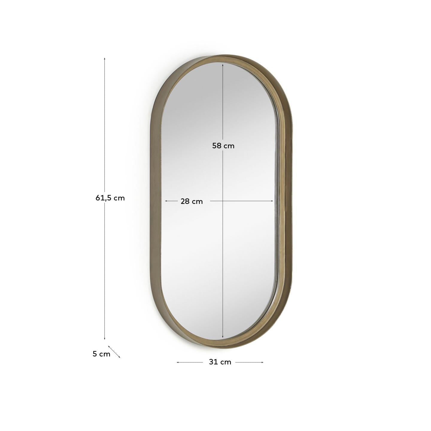 Oval Gold Iron Mirror