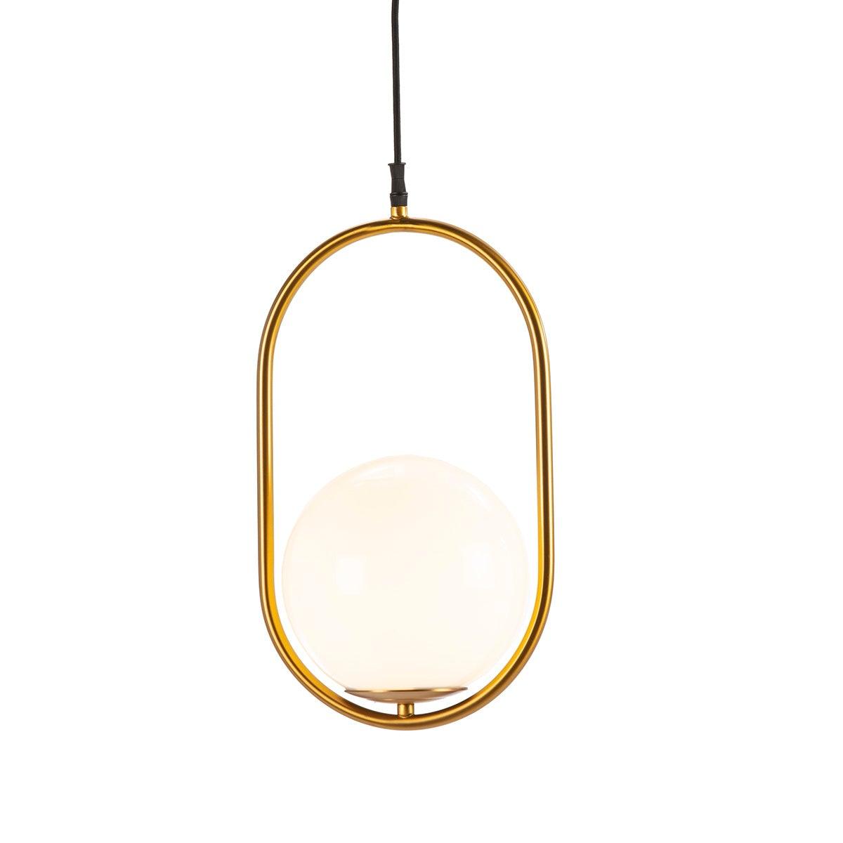 Oval Gold Metal Ceiling Lamp