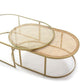 Oval Gold Metal Coffee Table Set (x2)