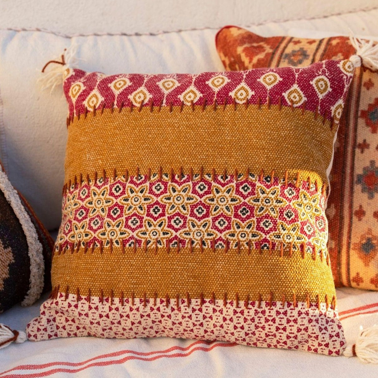 Pompom Cotton Pillow W/ Filler