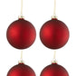 Red Glass Christmas Baubles Set (x4)