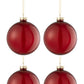 Red Glass Christmas Baubles Set (x4)