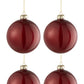 Red Glass Christmas Baubles Set (x4)